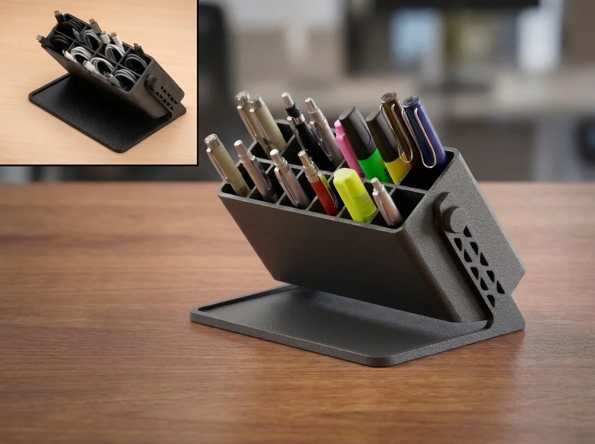 Adjustable Desktop Pen & USB Organizer